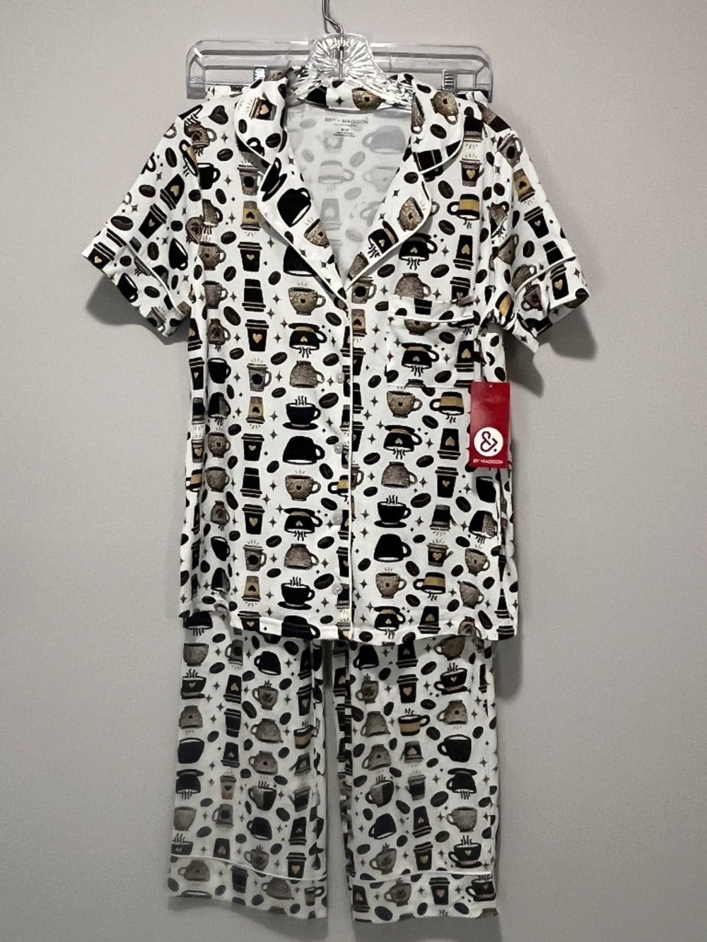 89th Madison Soft Pajamas, Coffee cup design, Coffee Lovers, Size Small NWT